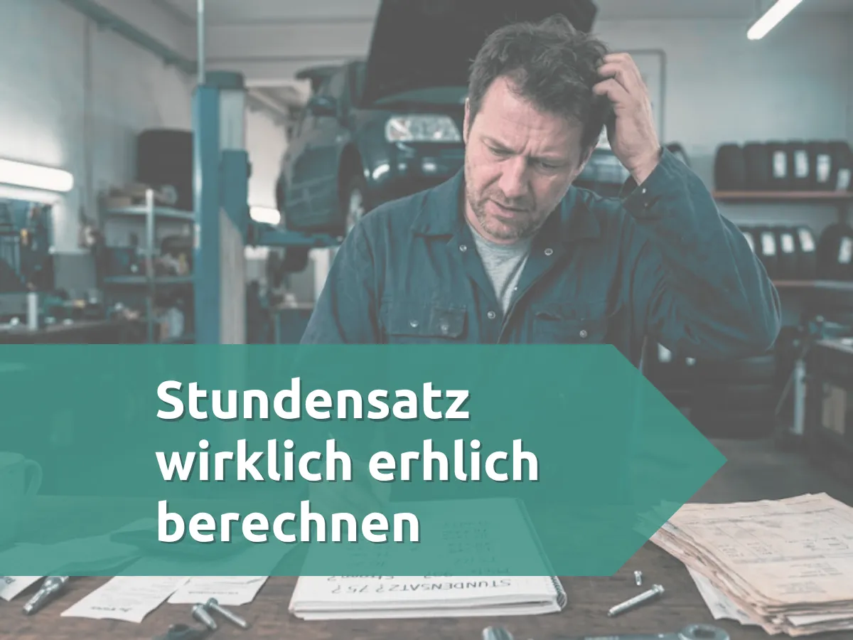 Mechaniker schraubt am Auto – Titelbild zur ehrlichen Stundensatz-Berechnung